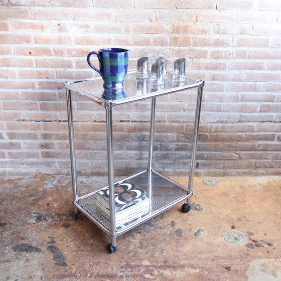 Image 1 of Vintage theewagen trolley Chroom koffiecorner