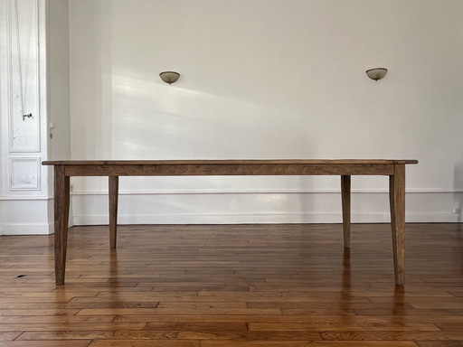 Farmhouse table in Provence solid oak - 250 cm long