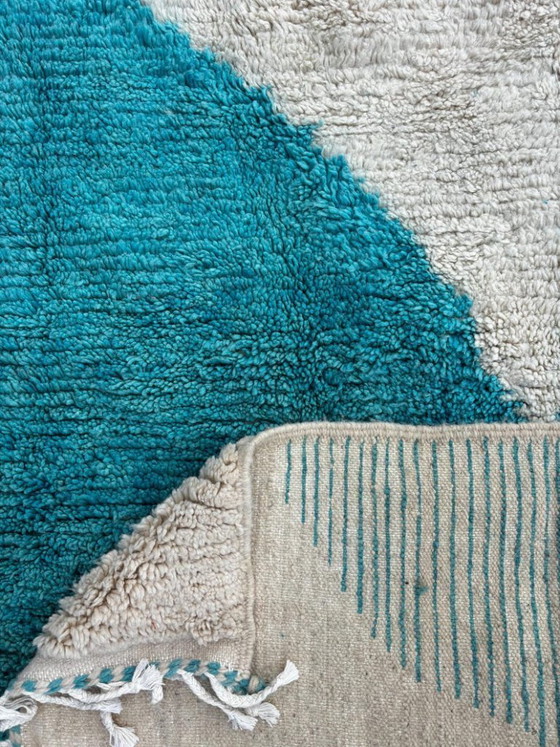 Image 1 of Colorful Moroccan Berber Rug 300X200cm- Authentic Handwoven Wool Carpet, Checkered Berber Rug - Beni ourain Rug - Handmade rug