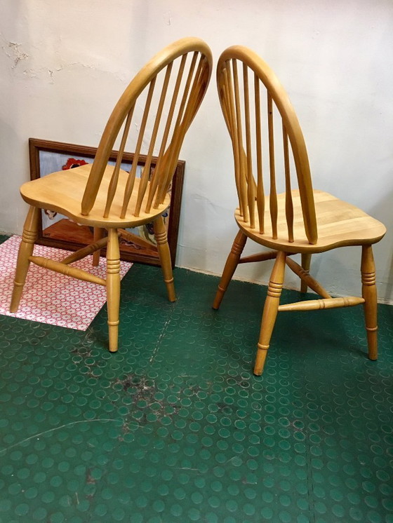 Image 1 of Pair of Windsor chairs, vintage beechwood