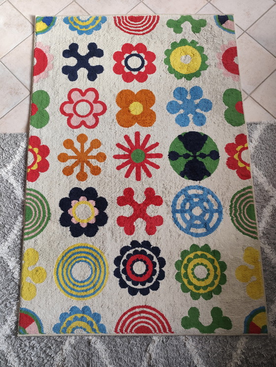 Image 1 of Tappeto vintage IKEA “Lusy Blom” – 133 × 195 cm – raro e colorato