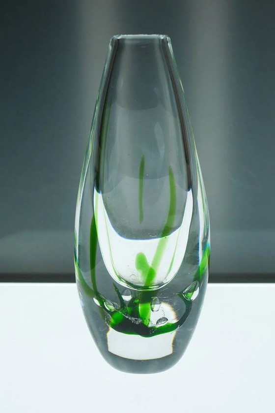 Image 1 of Seaweed & Fish Vases by V. L. Kosta, Set of 2