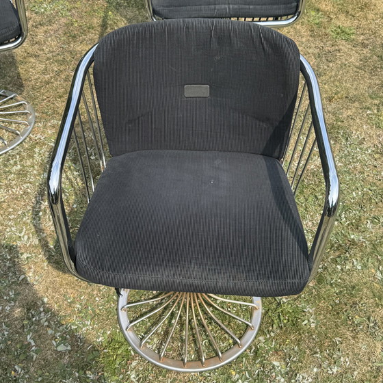 Image 1 of Rima Italy Zes vintage chromen stoelen uit de jaren 70 | Gastone Rinaldi-stijl | Mid-century modern | Space Age-design