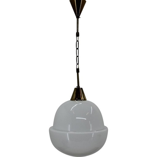 Lampada a sospensione vintage in ottone, Cecoslovacchia 1960