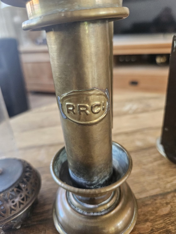 Image 1 of Lámparas de ferrocarril RRCI de latón antiguo / lámparas para compartimentos de tren, juego