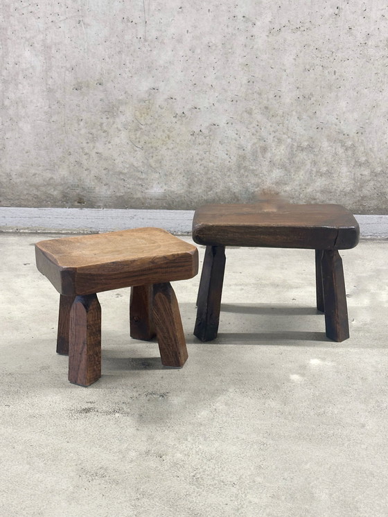 Image 1 of Set di 2 sgabelli vintage brutalisti