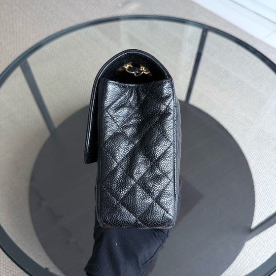 Image 1 of Chanel Seasonal Two-Tone Flap - Caviar 28CM Quilted Black Gold Hardware Series 21