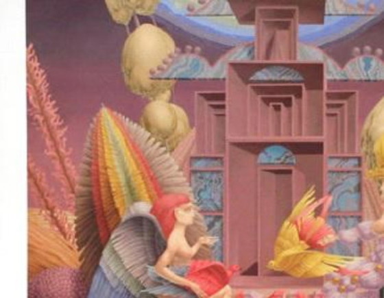 Image 1 of Wolfgang Hutter – De vogel, de veer, de ontmoeting van vleugels (2014) | Gesigneerde giclée print