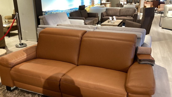 Spacious 2-seater with 2 recliners in cognac-colored leather – nova, Armchairs (photo 5 of 5)