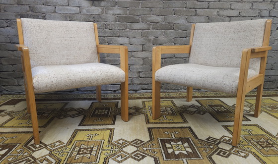 Image 1 of Paar bouclette wollen fauteuils 1970