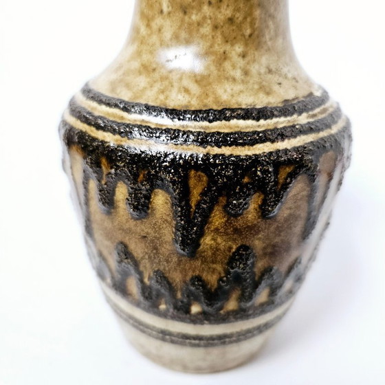 Image 1 of MidCentury East Germany HALDENSLEBEN Ceramic Fat Lava Vase | Brutalist Pottery From Germany | GDR Modern Home Decor 