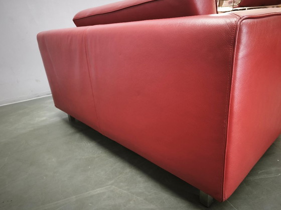 Fauteuils Lounge Oversize en Cuir Rouge et Ottoman Wittmann, Autriche (photo 14 of 20)