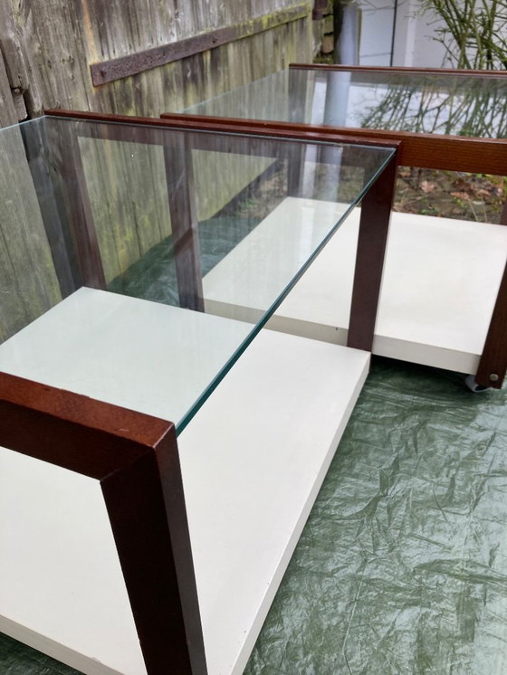 Image 1 of 2 x elegant vintage coffee tables - side tables - on casters