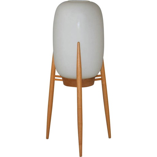 Vintage floor lamp No. 4159 in wood and glass by Úluv, Czechoslovakia 1960