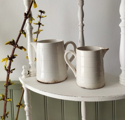 Paire de petits pichets à lait Utzschneider & Sarreguemines