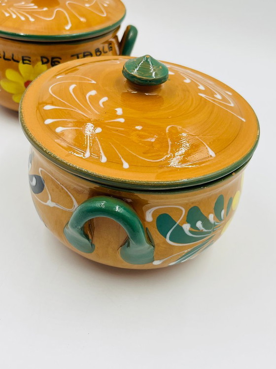 Pair of MVS Milano Ceramic Table Bins, Table accessories, Orange, Rustic (photo 9 of 12)