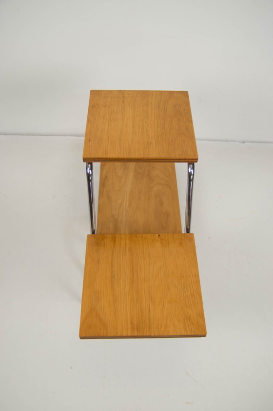 Image 1 of Portafiori in stile Mid-Century Modern di Kovona, in cromo e compensato, anni '60.