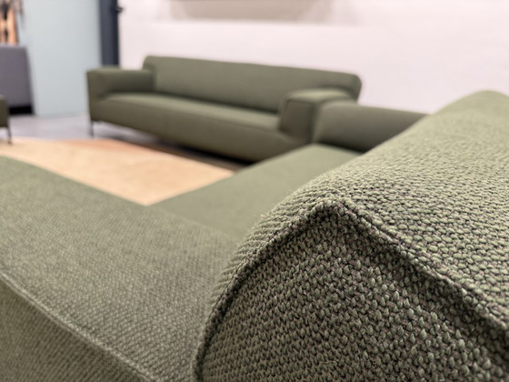 Image 1 of Design on Stock Bloq Sofa set 3 & 2.5 Seater + Footstool Green fabric