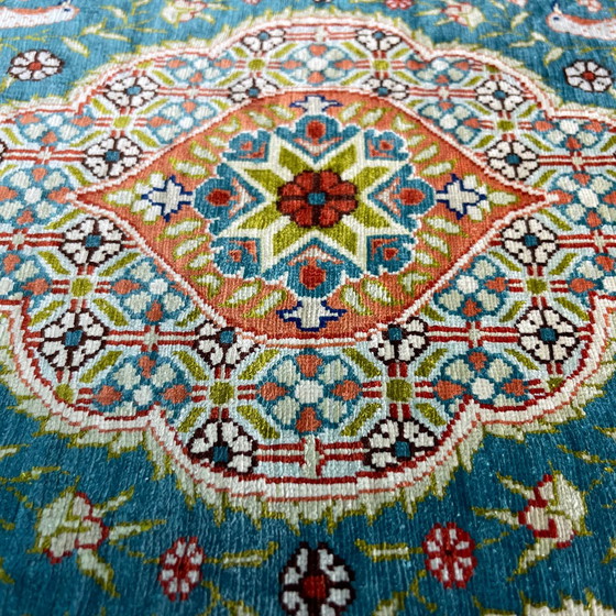 Image 1 of Vintage Turks Zijden Tapijt Hereke, 78 x 52 cm