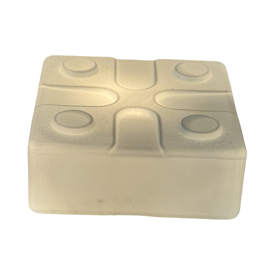 Image 1 of Art deco (stijl) - Plafond- of wandlamp met opaalglas en metalen voet - ca. 1960, Tsjechoslowakije