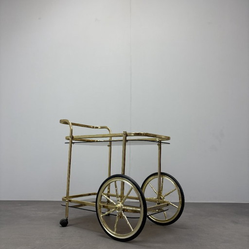 Mid-Century Servierwagen aus Messing, 1970er, Deutschland