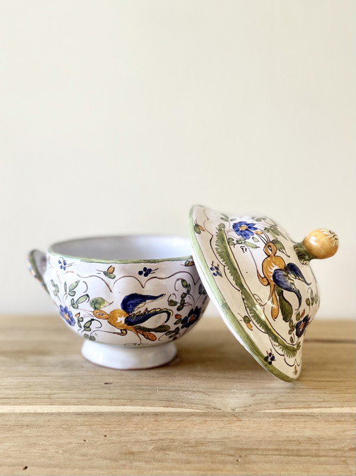 Vintage French Faience Lidded Pot · Martres-Tolosane · Johra · French Country · Grandmillennial · Collectible Pottery