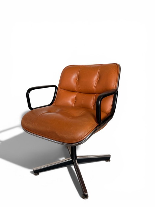 Knoll Charles Pollock Armchair - Vintage Camel Leather