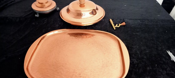 Image 1 of Swiss copper chocolate coffee mulled wine taps can with fire