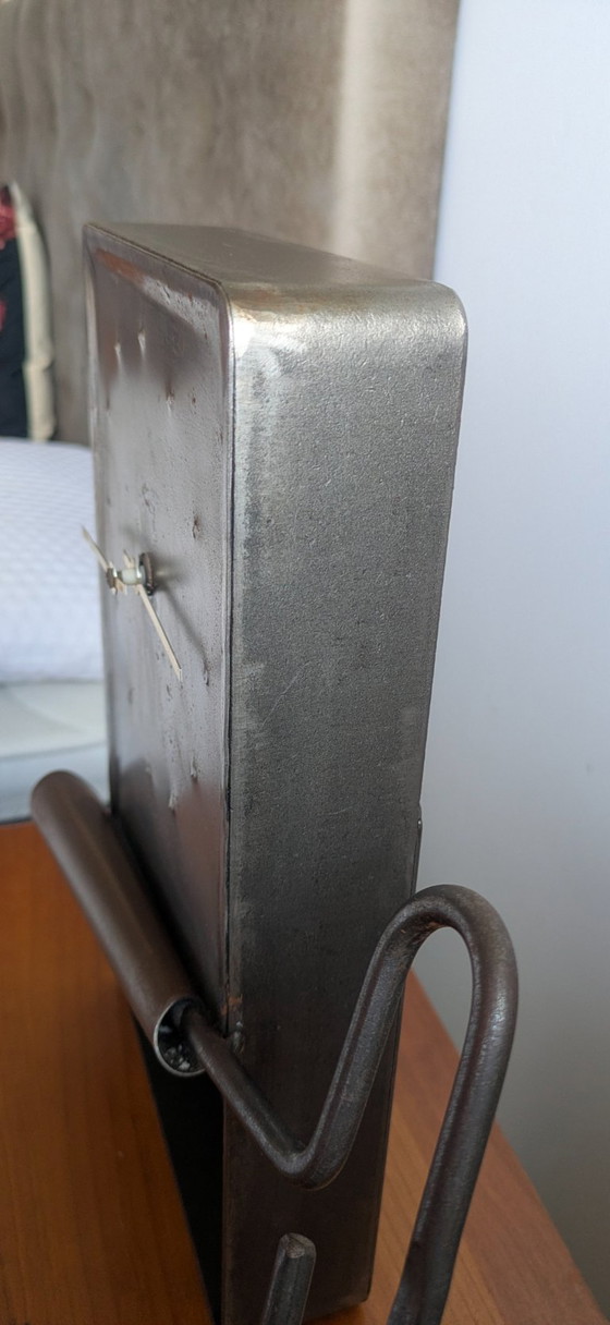 Vintage Junghans metalen slingerwandklok in de vorm van een sardineblikje – Duitsland, jaren 70 – Klokken (photo 6 of 6)