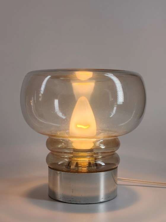 Coppia di Lampade da tavolo Vintage anni '70 in Vetro Fumè – Illuminazione Design Retrò (photo 9 of 11)