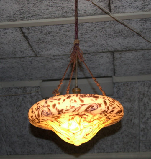 large art deco scale lamp opaline glass 42 cm Diameter