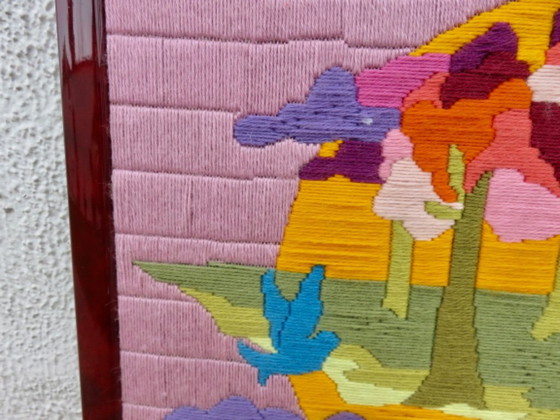 Image 1 of Psychedelischer, futuristischer Wandteppich, Design der 70er Jahre