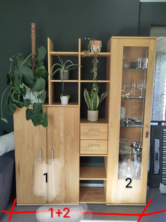 Image 1 of Massief beukenhouten woonkamerset. Geolied.