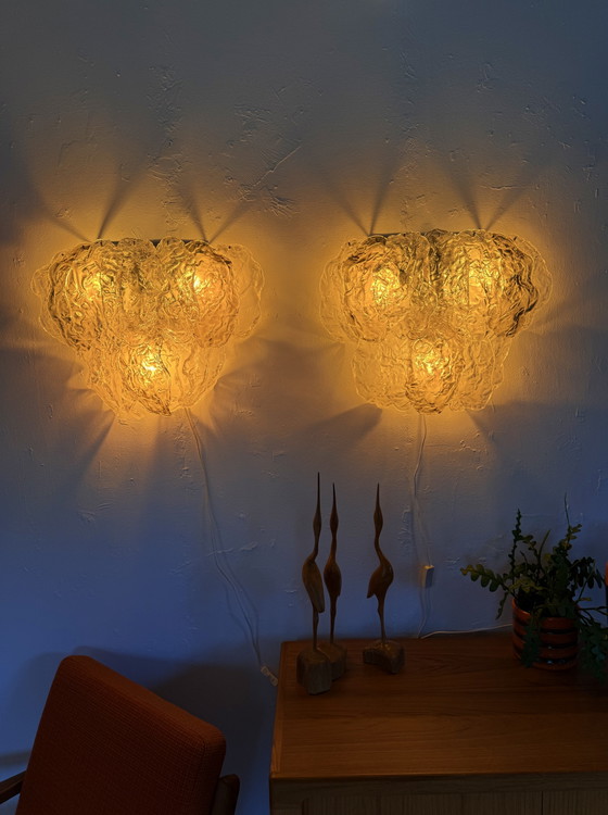 Set di 2 lampade da parete vintage in vetro di Murano, Italia anni '70 – Murano Italy, Applique, Metal (photo 10 of 12)