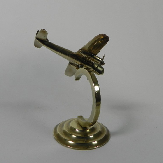 Image 1 of Messingmodell eines Mosquito-Flugzeugs, 1960er Jahre