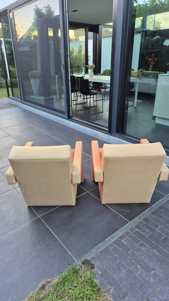 2x Fauteuils Originaux Cassina 637 Utrecht - Gerrit Rietveld – Bancs, Textile (photo 9 of 11)