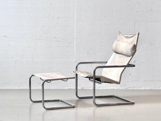 Fauteuil Cantilever Vintage Heinrich Pfalzberger avec Ottoman, Suisse – Leather (photo 7 of 16)