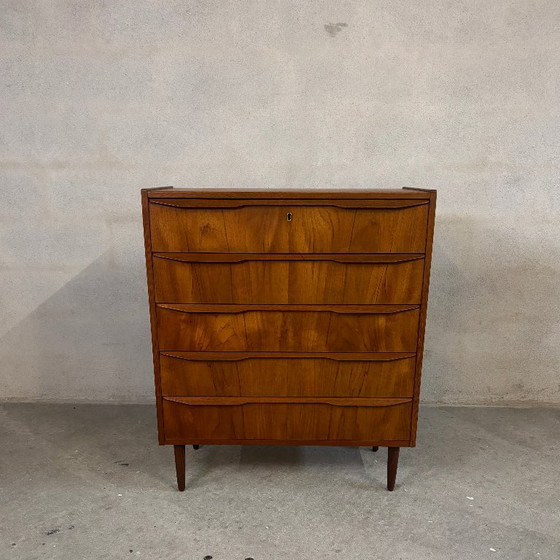 Cassettiera in legno Mid Century Modern, Cassettiere, Marrone (foto 4 di 8)