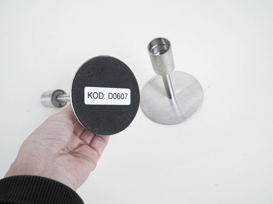 Image 1 of Set aus Metallkerzenständern, dänisches Design, 1970er Jahre, hergestellt in Dänemark