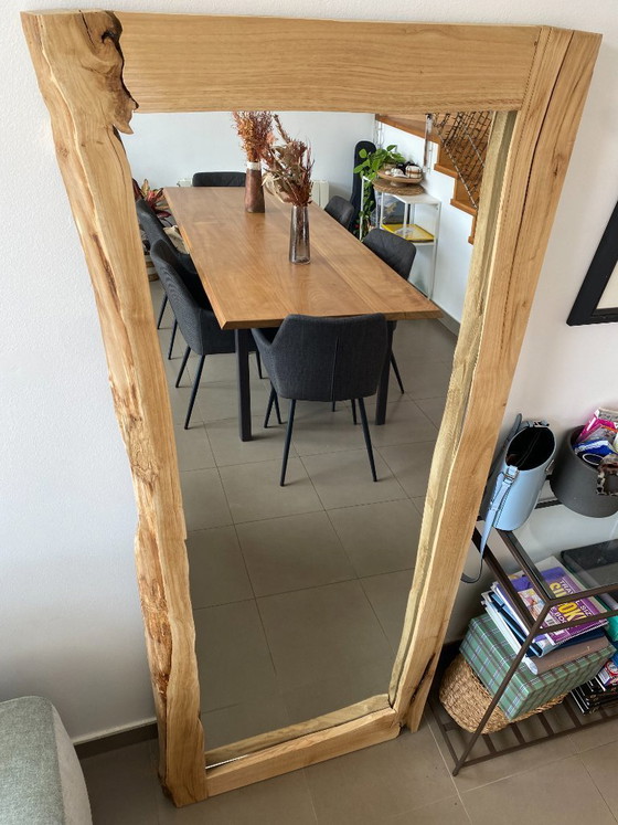 Image 1 of Handcrafted mirror made of solid chestnut wood