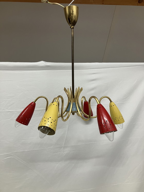 Image 1 of Vintage spider sputnik space age 50s ceiling lamp.