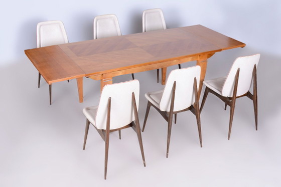 Restored Art Deco Folding Table, by J. Leleu, Oak, Spruce, France, 1920s – Dining tables, Metal, Wood (photo 3 of 18)