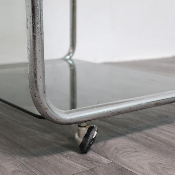 Image 1 of Carrello Portavivande Triplo Ripiano Anni 70 Acciaio Design Modernariato