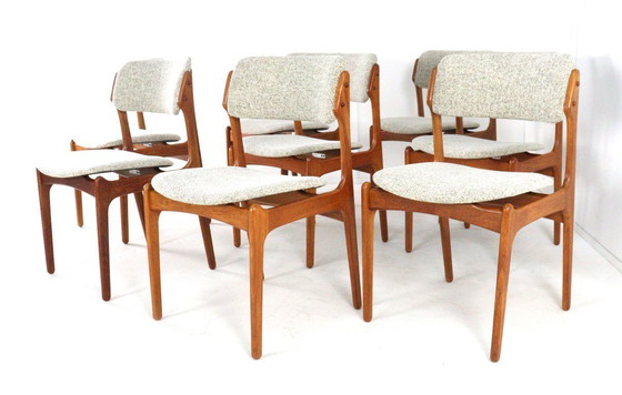 Image 1 of Set 8 Erik Buch O.D. mobler stoelen vintage Deens design
