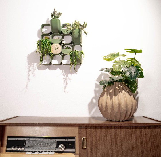 70s Space Age Wall Decoration Panel | Olive Green | 3D Wall Panel Room Divider Shelf System | Small Bundle (photo 11 of 11)