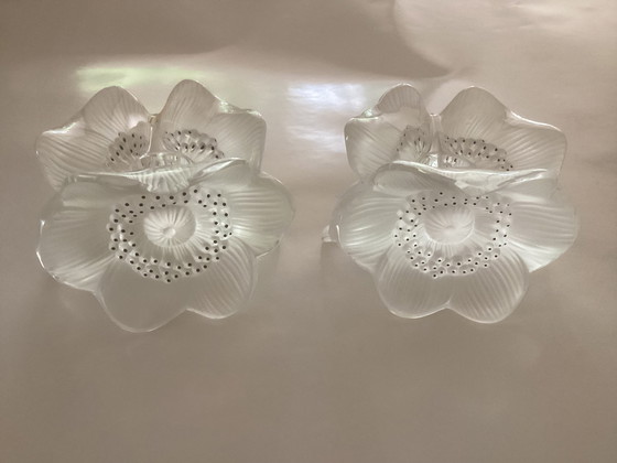 Image 1 of Set van 2 Lalique Paris Anemone kandelaars