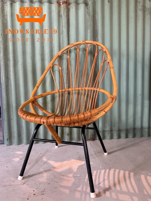 Fauteuil en Rotin Rohé – Années 60