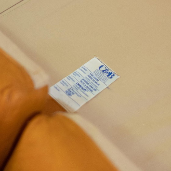 Image 1 of 1x divano grande in pelle marrone Coronado vintage del 1970 di Tobia Scarpa per C&B Italia