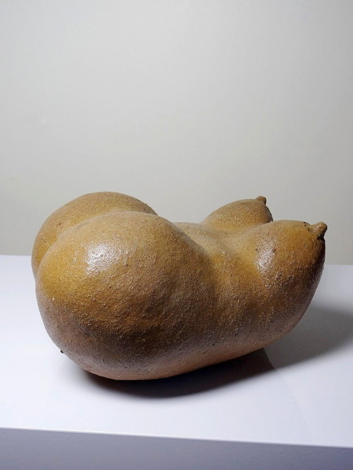 Grande Vénus Sculpturale En Grès, Buste De Femme, Vintage Signé, Vintage 90