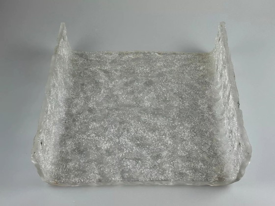 Image 1 of Lampada da soffitto in vetro ghiacciato anni '60-'70 da montare a filo di Kaiser Leuchten Germania